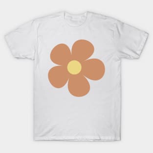 cute muted terracotta retro flower T-Shirt